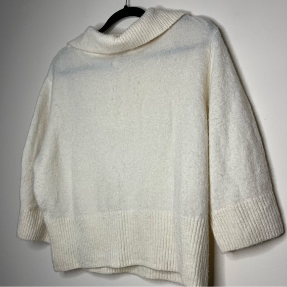 & OTHER STORIES Pearl Wool Alpaca Cozy Fall Cream Quarter Zip Up Sweater Jumper - Picture 6 of 10